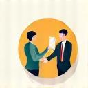 Icon representing two people shaking hands confirming project delivery